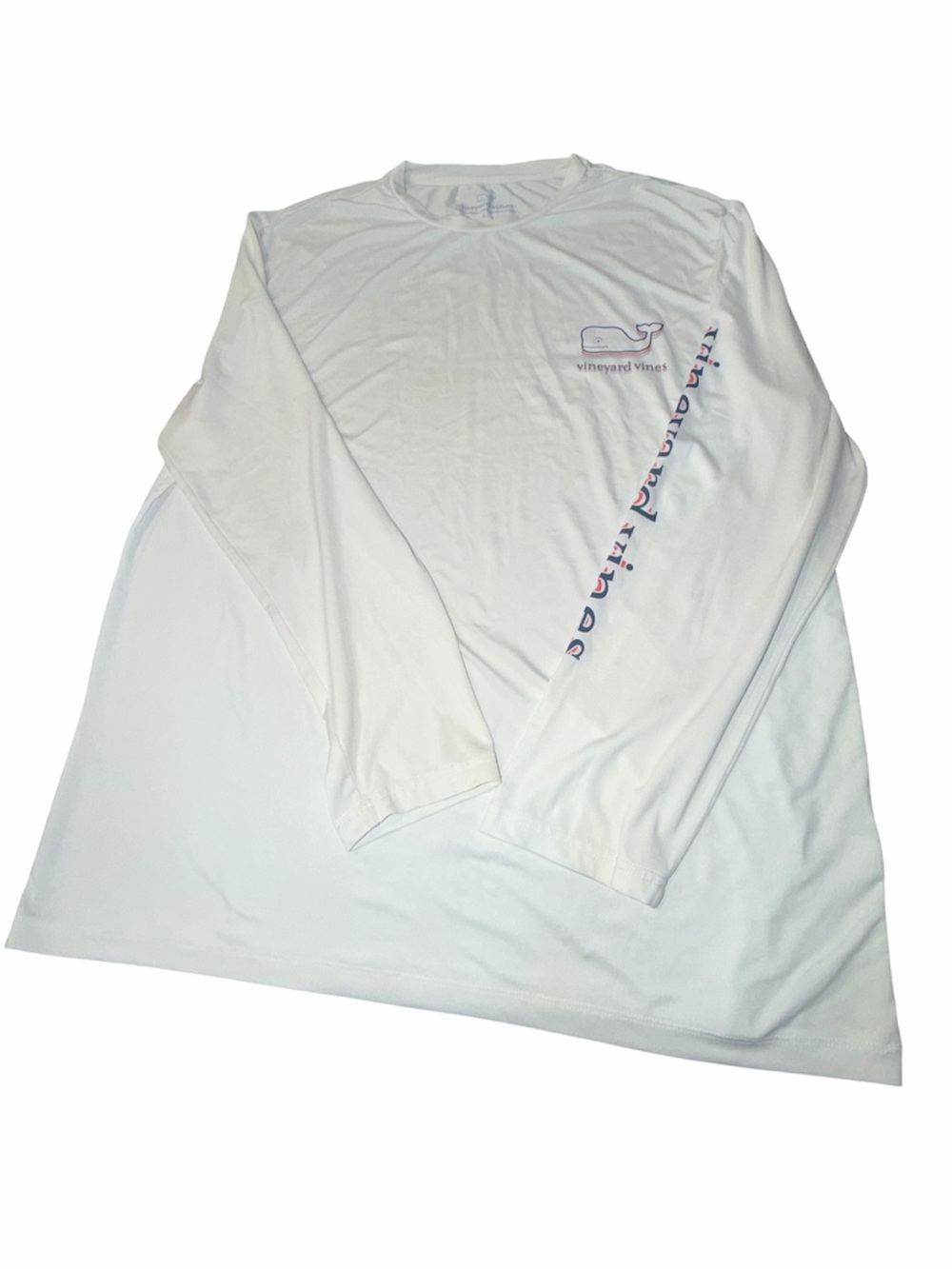 Vineyard Vines Size L White Long Sleeve Whale Logo Tee
